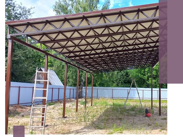 Односкатные навесы под ключ в Саратове — изготовление и монтаж