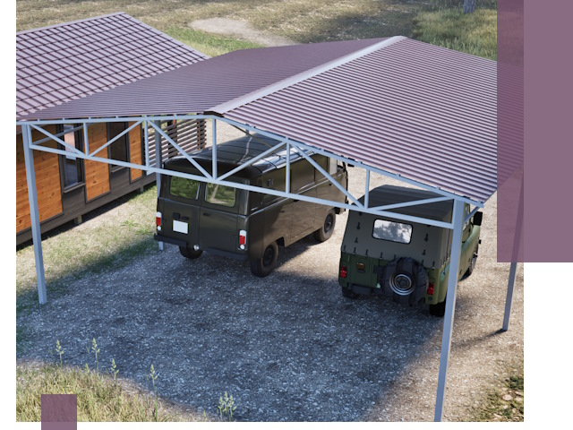 Двускатные навесы под ключ в Саратове — изготовление и монтаж