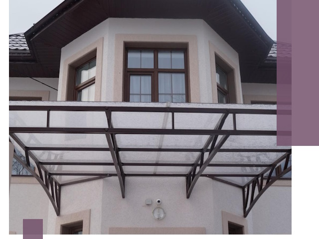 Козырьки из поликарбоната под ключ в Саратове