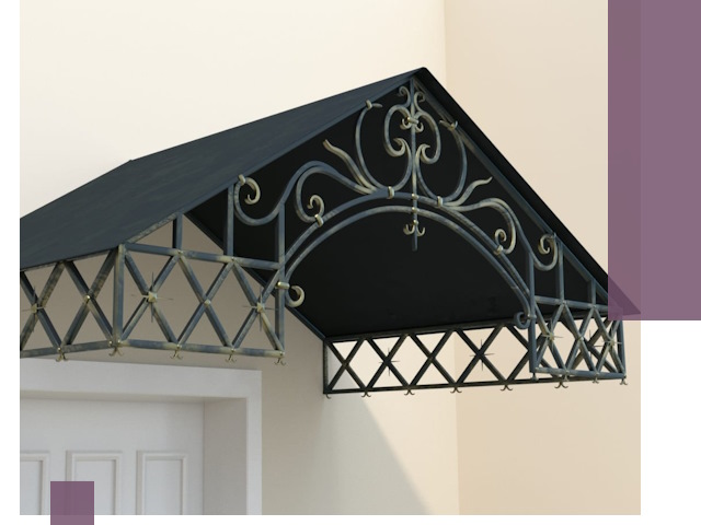 Двускатные металлические козырьки под ключ в Саратове